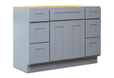 48" Vanity Pure Grey (Without sink and countertop) Both side 3 Drawers